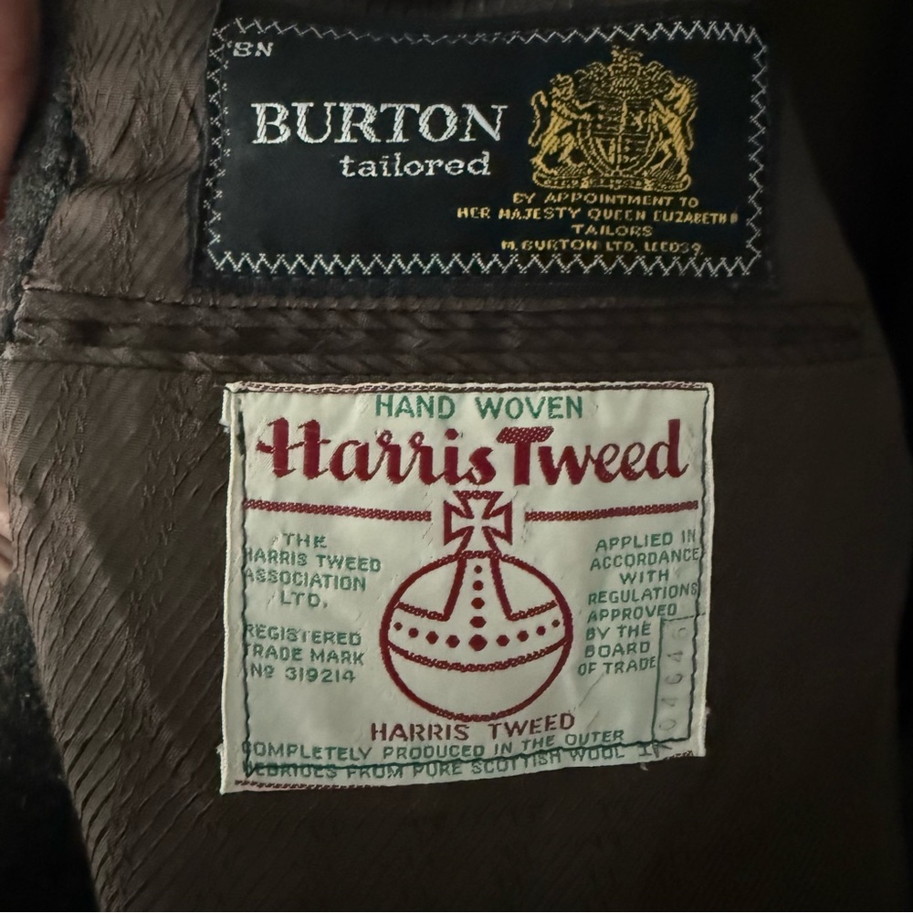 Vintage 1960s Burton Tailored Harris Tweed Blazer Jacket Pure Scottish Wool XL - Picture 14 of 16